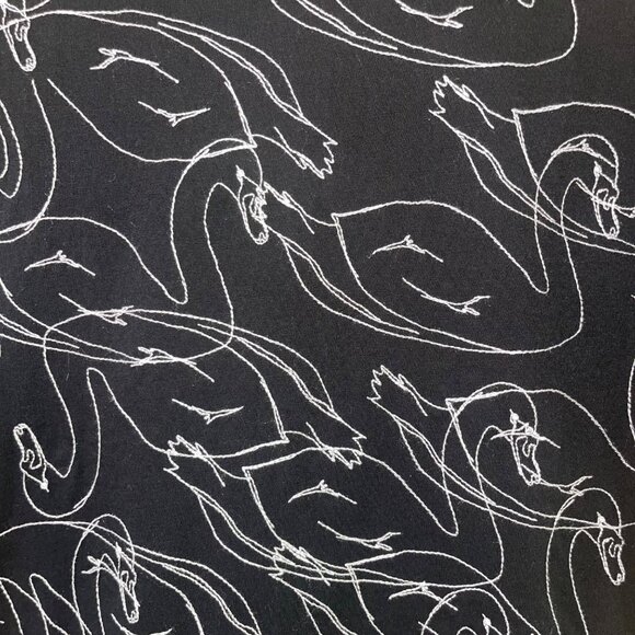 Victoria Beckham Womens Tee Shirt Size Small Black Scribble Swan Embroidered - Picture 5 of 9